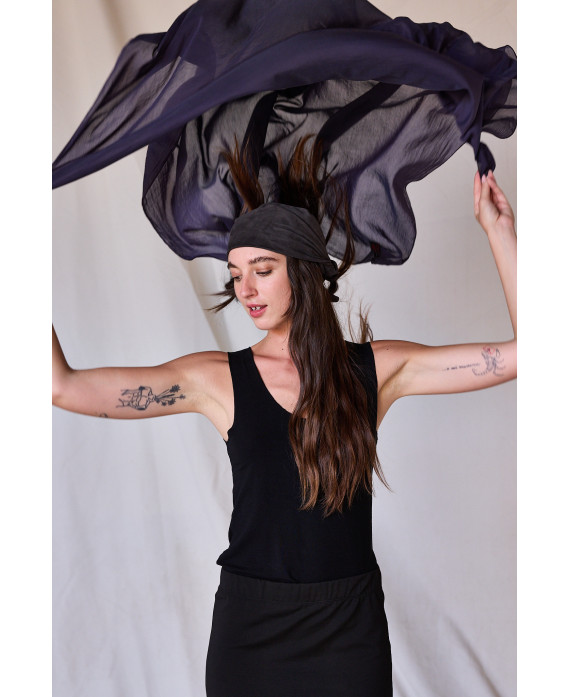 FOULARD DE ALGODÓN Y SEDA MORADO