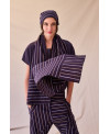 PURPLE STRIPED FOULARD