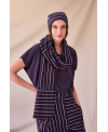 PURPLE STRIPED FOULARD