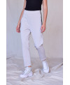 PANTALÓ RECTE DE TEIXIT ELÀSTIC EN GRIS CLAR