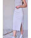 FALDA MIDI TEJIDO ELÁSTICO NEGRO
