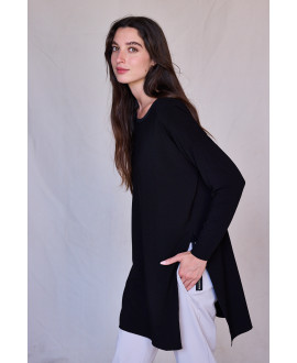 VESTIT TEIXITS COMBINATS DE MÀNIGA LLARGA NEGRE
