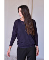 PURPLE STRIPED LONG SLEEVE ICONIC T-SHIRT