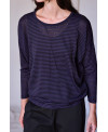 PURPLE STRIPED LONG SLEEVE ICONIC T-SHIRT