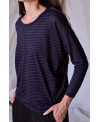 PURPLE STRIPED LONG SLEEVE ICONIC T-SHIRT