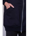 PARKA DE FELPA CON CREMALLERA Y CAPUCHA EN NEGRO