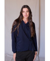 CHAQUETA CON HEBILLA EN LA CINTURA EN AZUL