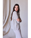 KNITTED LINEN SWEATER WITH A V-NECK