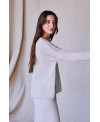 KNITTED LINEN SWEATER WITH A V-NECK