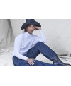 ASYMMETRIC SLIM RIBBED T-SHIRT IN WHITE