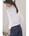 ASYMMETRIC SLIM RIBBED T-SHIRT IN WHITE