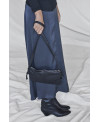 Small leather bag knots BLACK