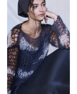 HAND MADE MOHAIR SWEATER IN BLACK