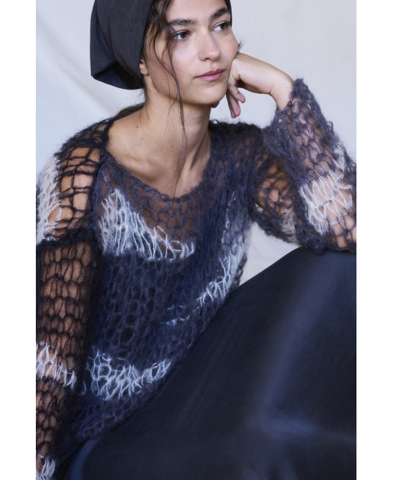 HAND MADE MOHAIR SWEATER IN BLACK