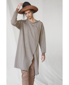 CASHMERE TRICOT JACKET IN HAZELNUT