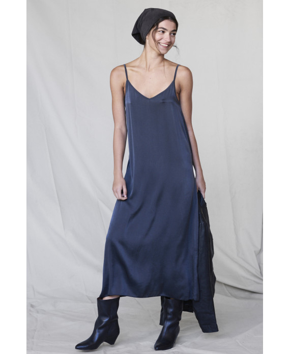 ELASTIC SILK DRESS BLACK