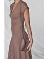 HAZELNUT ASYMMETRIC RIBBED DRESS