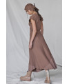 HAZELNUT ASYMMETRIC RIBBED DRESS