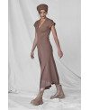 HAZELNUT ASYMMETRIC RIBBED DRESS