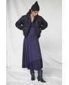 PURPLE ASYMMETRIC RIBBED DRESS