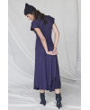 PURPLE ASYMMETRIC RIBBED DRESS