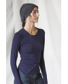 FRONT SEAM BASIC T-SHIRT IN PURPLE