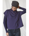 PLUSH HIGH COLLAR VEST IN PURPLE