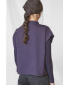 PLUSH HIGH COLLAR VEST IN PURPLE
