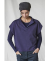PLUSH HIGH COLLAR VEST IN PURPLE