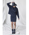 GINGHAM HIGH NECK SWEATER