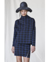 GINGHAM HIGH NECK SWEATER