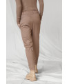 HAZELNUT ICONIC DISPLACED ZIPPER TROUSERS