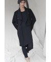 BLACK LONG SLEEVE IRREGULAR HEM DRESS