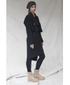 BLACK LONG SLEEVE IRREGULAR HEM DRESS