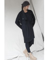 BLACK LONG SLEEVE IRREGULAR HEM DRESS