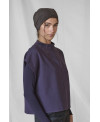 PLUSH HIGH COLLAR VEST IN PURPLE