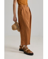 PANTALÓN ANCHO CON PLIEGUES DE LYOCELL ARCILLA