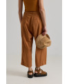 WIDE LEG LYOCELL TROUSERS IN CLAY