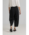 WIDE LEG TENCEL TROUSERS IN BLACK