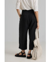WIDE LEG TENCEL TROUSERS IN BLACK