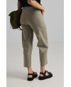 ELASTIC MULTI SEAMS TROUSERS IN THYME
