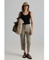 ELASTIC MULTI SEAMS TROUSERS IN THYME