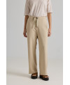 CREAM WIDE-LEG TROUSERS WITH ELASTIC BACK WAIST