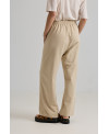 CREAM WIDE-LEG TROUSERS WITH ELASTIC BACK WAIST