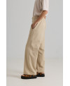 CREAM WIDE-LEG TROUSERS WITH ELASTIC BACK WAIST