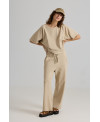 PANTALÓN ANCHO GOMA ESPALDA EN CREMA