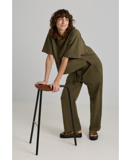 PANTALÓN ANCHO GOMA ESPALDA EN KAKI