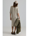 ELASTIC V-NECK DRESS IN THYME