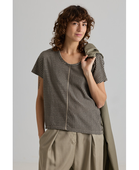 THYME MULTI-DIRECTIONAL STRIPED T-SHIRT