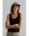 BLACK SLEEVELESS T-SHIRT